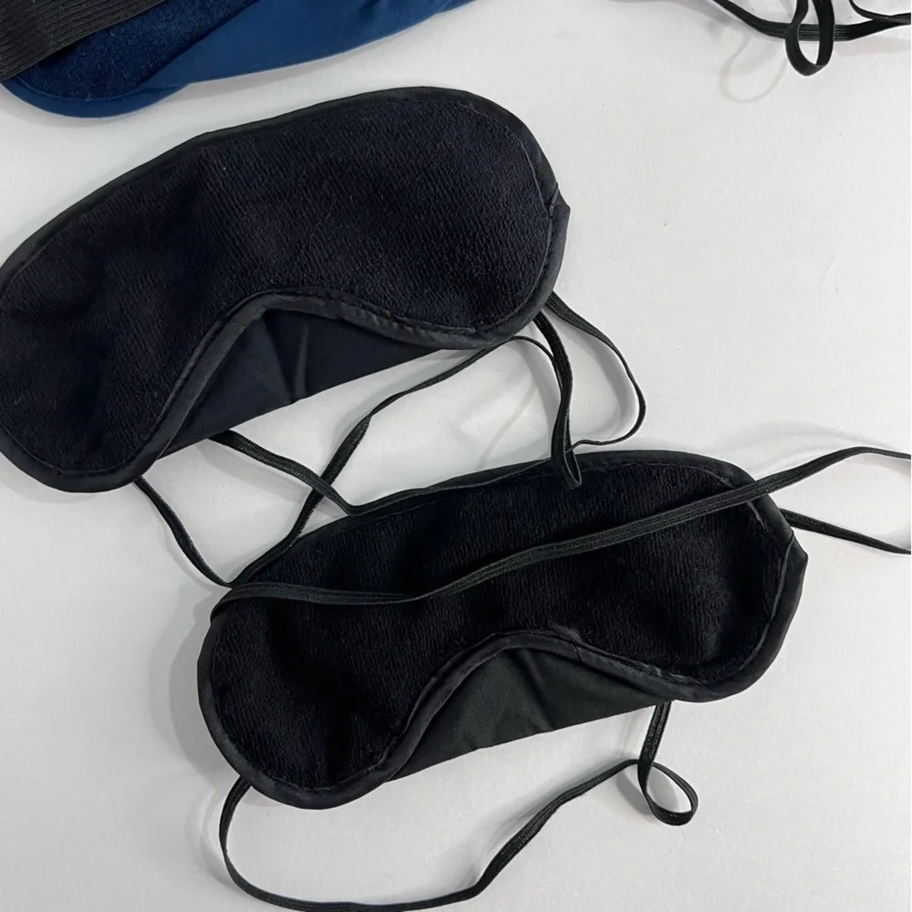 Cotton Sleep Blackout Eye Masks Set of 6 Navy & Black